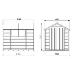 Installed 8ft X 6ft (2.4m X 1.9m) Pressure Treated Overlap Apex Wooden Garden Shed With Double Doors And 2 Windows - Modular - Installation Included (core)