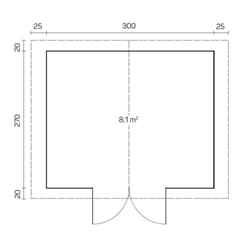 3.2m X 2.9m Premier Milan Log Cabin - Double Glazing - 28mm Wall Thickness