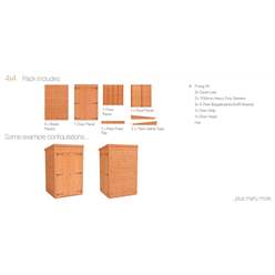 4ft X 4ft Windowless Tongue And Groove Pent Shed With Double Doors (12mm Tongue And Groove Floor And Roof)