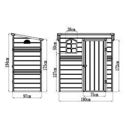 6ft X 3ft Plastic Pent Shed - Dark Grey With Foundation Kit (included)