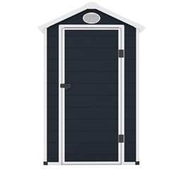 4ft X 6ft Plastic Pent Shed - Dark Grey With Foundation Kit (included)