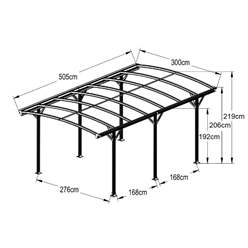 DISCO * 10ft X 16ft Aluminium Curved Carport