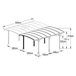 20ft X 16ft Aluminium Dual Curved Carport Disco March 2023