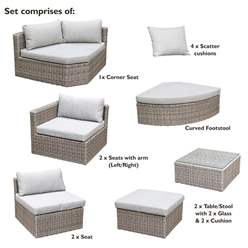 8 Seater Multifunction Flat Wicker Weave Set