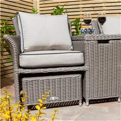 2 Seater Natural Stone Rattan Weave Companion Set