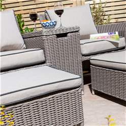 2 Seater Natural Stone Rattan Weave Companion Set