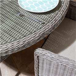 4 Seater Natural Stone Rattan Weave Dining Set