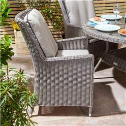 6 Seater Natural Stone Rattan Weave Dining Set