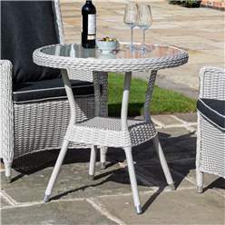 2 Seater Putty Grey Rattan Weave Bistro Set