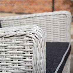 2 Seater Putty Grey Rattan Weave Bistro Set