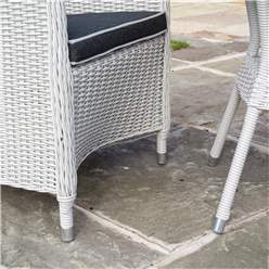 2 Seater Putty Grey Rattan Weave Bistro Set