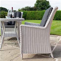 2 Seater Putty Grey Rattan Weave Bistro Set