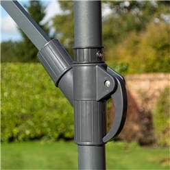 Powder-Coated Steel Frame Adjustable Overhang Parasol