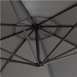 Powder-Coated Steel Frame Adjustable Overhang Parasol