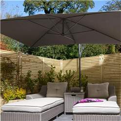 Powder-Coated Steel Frame Adjustable Rectangle Overhang Parasol