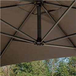 Powder-Coated Steel Frame Adjustable Rectangle Overhang Parasol