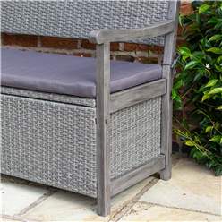 Hardwood Timber Framed Rattan Weave Bench