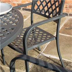 4 Seater Gunmetal Grey Powder-Coated Aluminium Garden Dining Set