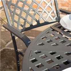 4 Seater Gunmetal Grey Powder-Coated Aluminium Garden Dining Set