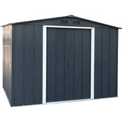 8ft X 6ft Value Apex Metal Shed - Anthracite Grey (2.62m X 1.82m)