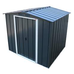 8ft X 6ft Value Apex Metal Shed - Anthracite Grey (2.62m X 1.82m)