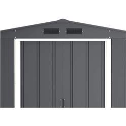 8ft X 8ft Value Apex Metal Shed - Anthracite Grey (2.62m X 2.42m)