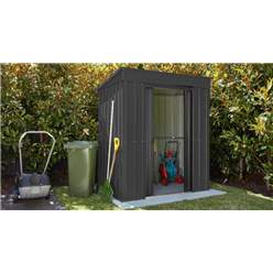 8ft X 4ft Premier Easyfix - Pent - Metal Shed - Anthracite Grey (2.42m X 1.24m)