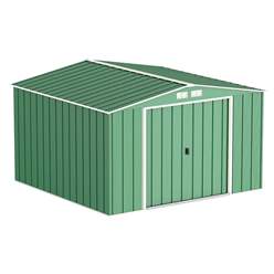 10ft X 10ft Value Apex Metal Shed - Green (3.22m X 3.02m)