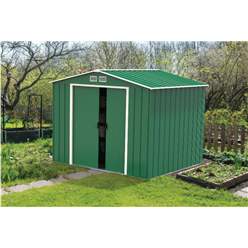 10ft X 10ft Value Apex Metal Shed - Green (3.22m X 3.02m)