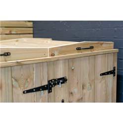 Quintet Redwood Pressure Treated Wheelie Bin Store - 140 Litre Bins