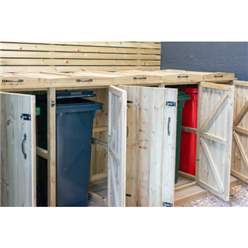 Quintet Redwood Pressure Treated Wheelie Bin Store - 140 Litre Bins