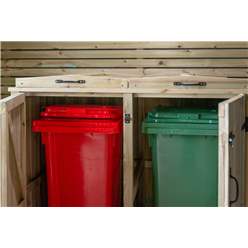 Double Redwood Pressure Treated Wheelie Bin Store - 180/140 Litre Bins