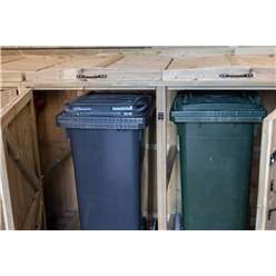 Sextet Redwood Pressure Treated Wheelie Bin Store - 140 Litre Bins