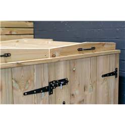 Sextet Redwood Pressure Treated Wheelie Bin Store - 140 Litre Bins