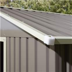 8ft X 6ft (2.61m X 1.81m) Double Door Metal Apex Shed - Light Grey