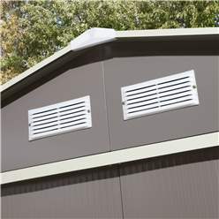 8ft X 6ft (2.61m X 1.81m) Double Door Metal Apex Shed - Light Grey