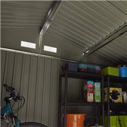 10ft X 8ft (3.21m X 2.41m) Double Door Metal Apex Shed - Light Grey