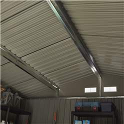 10ft X 8ft (3.21m X 2.41m) Double Door Metal Apex Shed - Dark Grey