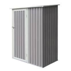 5ft X 3ft (1.43m X 0.89m) Single Door Metal Pent Shed - Light Grey