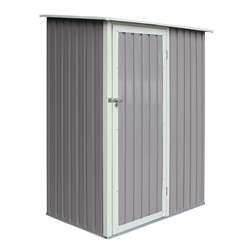 5ft X 3ft (1.43m X 0.89m) Single Door Metal Pent Shed - Light Grey