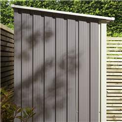 5ft X 3ft (1.43m X 0.89m) Single Door Metal Pent Shed - Light Grey