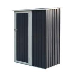 5ft X 3ft (1.43m X 0.89m) Single Door Metal Pent Shed - Dark Grey