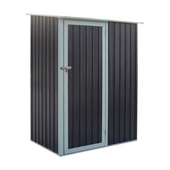 5ft X 3ft (1.43m X 0.89m) Single Door Metal Pent Shed - Dark Grey