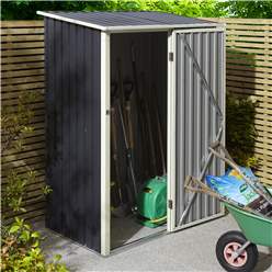 5ft X 3ft (1.43m X 0.89m) Single Door Metal Pent Shed - Dark Grey