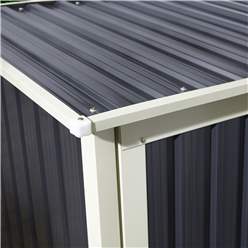 5ft X 3ft (1.43m X 0.89m) Single Door Metal Pent Shed - Dark Grey