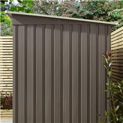 6ft X 4ft (2.01m X 1.21m) Double Door Metal Pent Shed - Light Grey