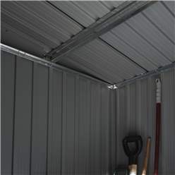 8ft X 4ft (2.61m X 1.21m) Double Door Metal Pent Shed - Dark Grey