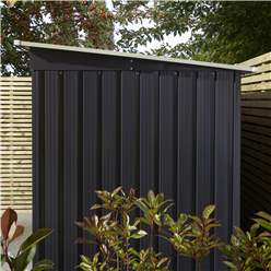 8ft X 4ft (2.61m X 1.21m) Double Door Metal Pent Shed - Dark Grey