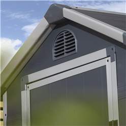 4ft X 3ft (1.34m X 1.04m) Single Door Apex Plastic Shed - Dark Grey