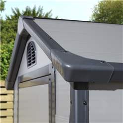 4ft X 6ft (1.34m X 1.92m) Single Door Apex Plastic Shed - Light Grey